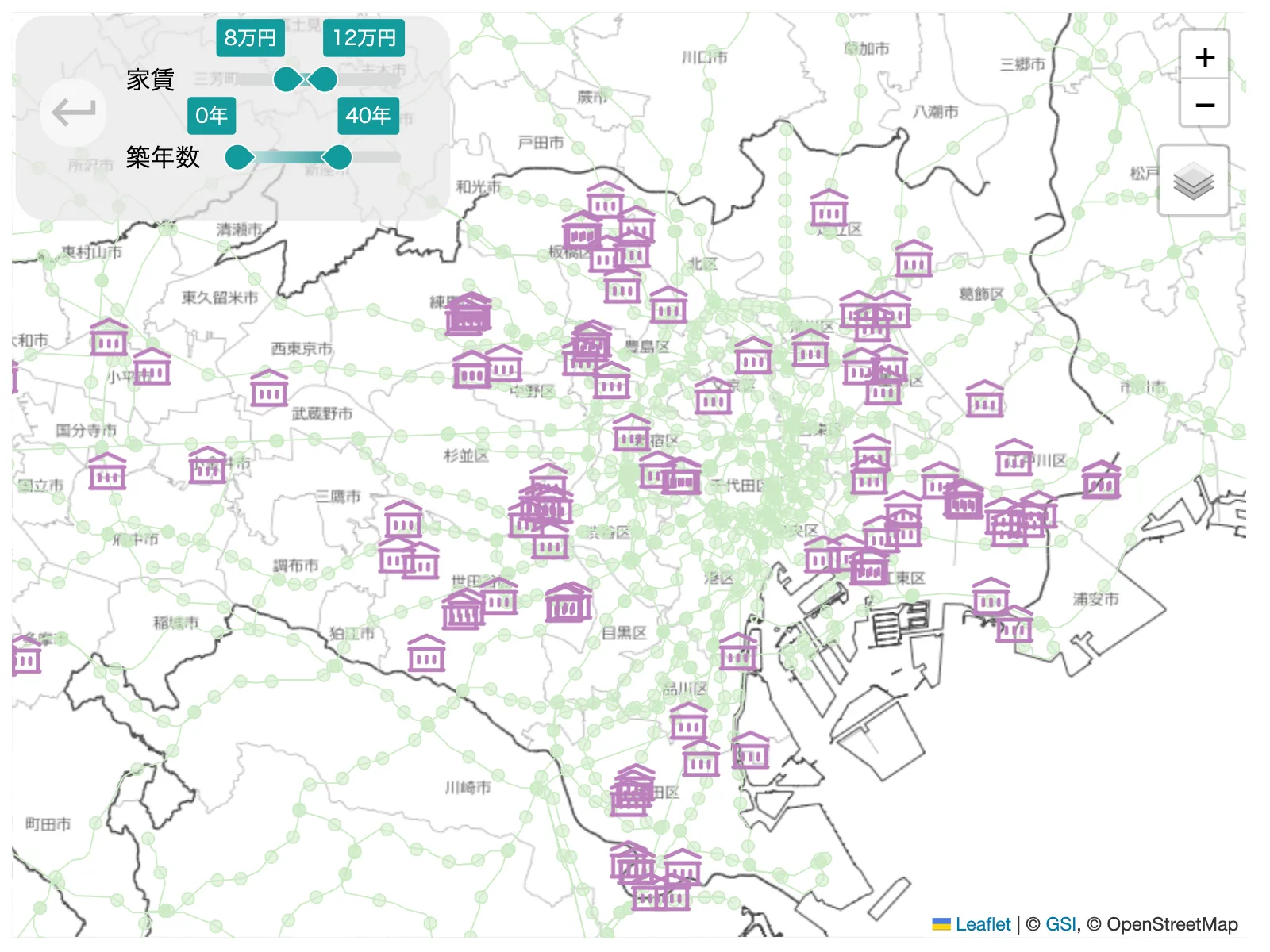 Screenshot for JKK map web app